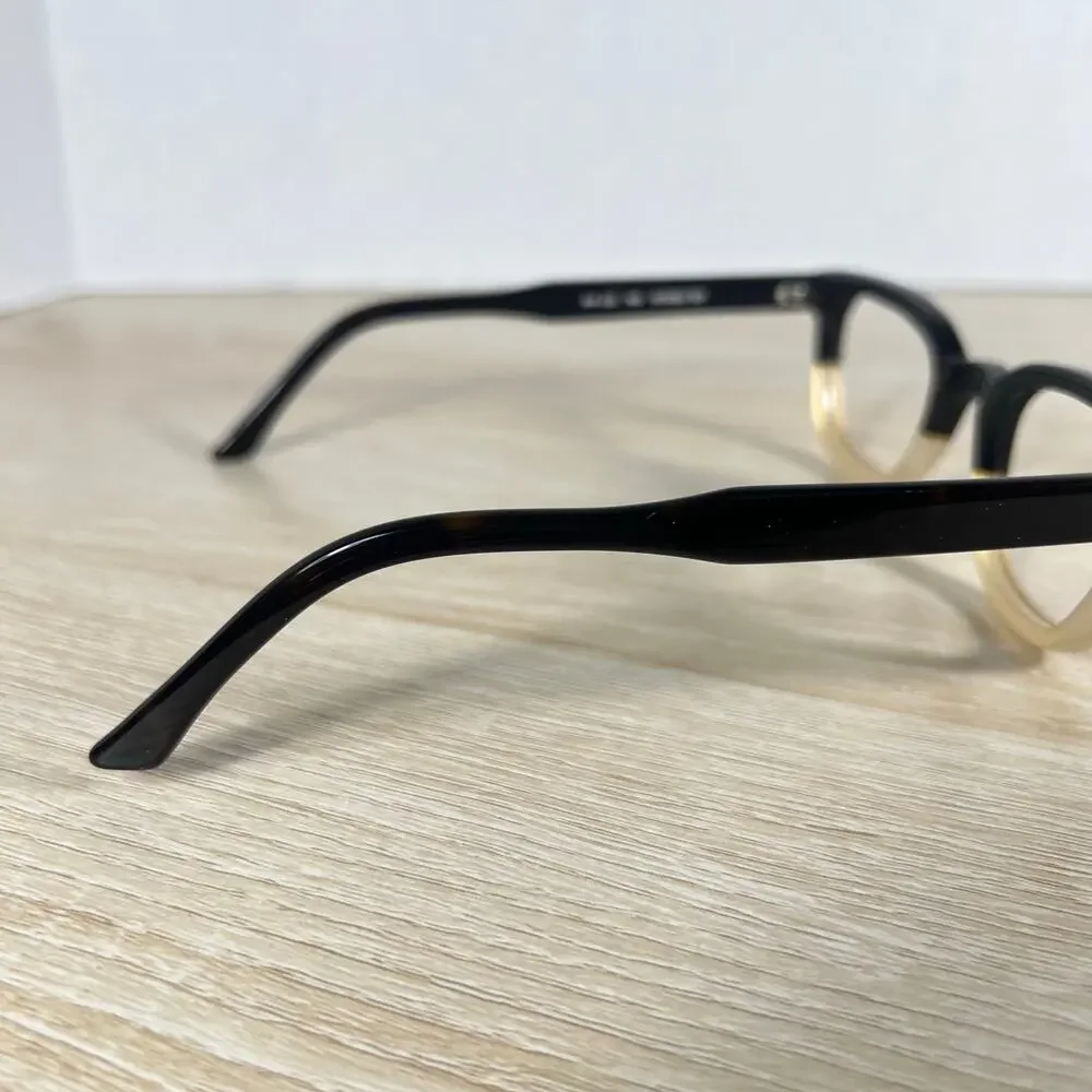 RARE SEE 1212 101082/101 Eyeglasses Split Dark Tortoise Horn Rim Frame 44-23-145